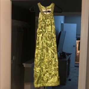 Lime green sequins dress